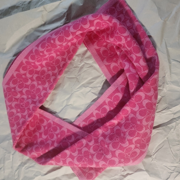 Coach Pink Floral Scarf - Picture 6 of 6